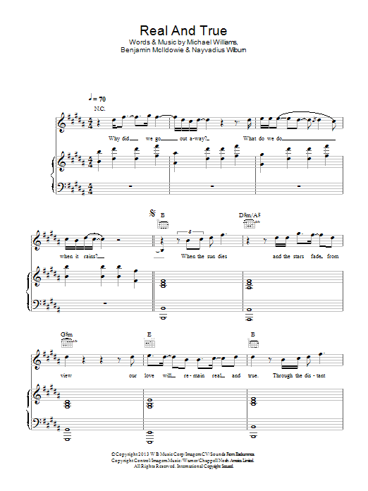 Future Real And True (feat. Miley Cyrus & Mr. Hudson) sheet music notes and chords arranged for Piano, Vocal & Guitar Chords