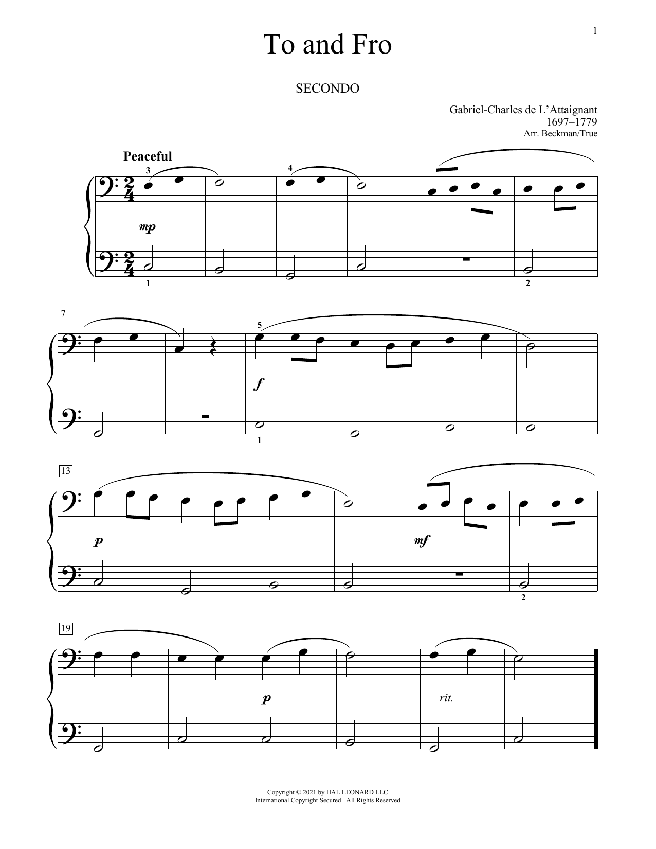 Learn to play Gabriel De L'attaignant To And Fro sheet music for Piano Duet in minutes. Price: 7.8900$ Gabriel De L'attaignant To And Fro sheet music notes and chords arranged for Piano Duet
