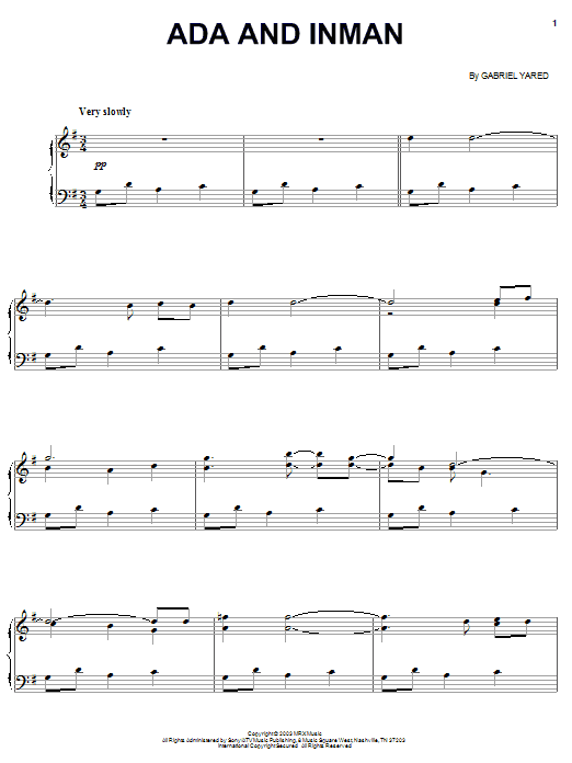 Learn to play Gabriel Yared Ada And Inman (from Cold Mountain) sheet music for Piano Solo in minutes. Price: 7.8900$ Gabriel Yared Ada And Inman (from Cold Mountain) sheet music notes and chords arranged for Piano Solo