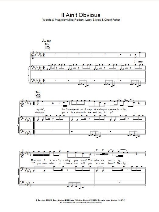 Learn to play Gareth Gates It Ain't Obvious sheet music for Piano, Vocal & Guitar Chords in minutes. Price: 7.8900$ Gareth Gates It Ain't Obvious sheet music notes and chords arranged for Piano, Vocal & Guitar Chords