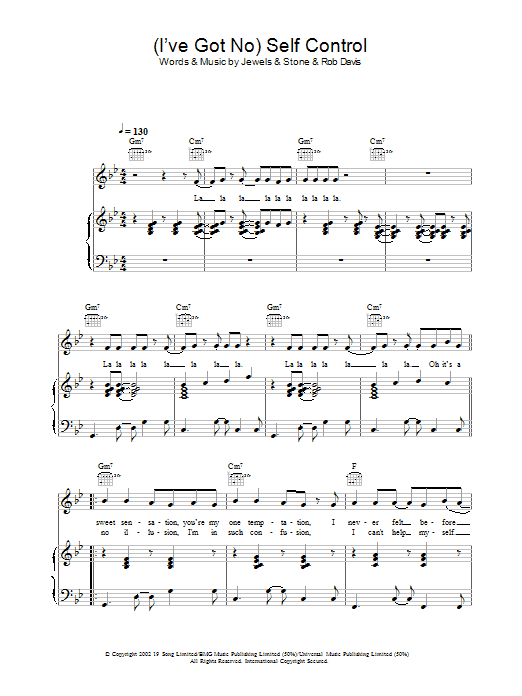 Learn to play Gareth Gates (I've Got No) Self Control sheet music for Piano, Vocal & Guitar Chords in minutes. Price: 7.8900$ Gareth Gates (I've Got No) Self Control sheet music notes and chords arranged for Piano, Vocal & Guitar Chords