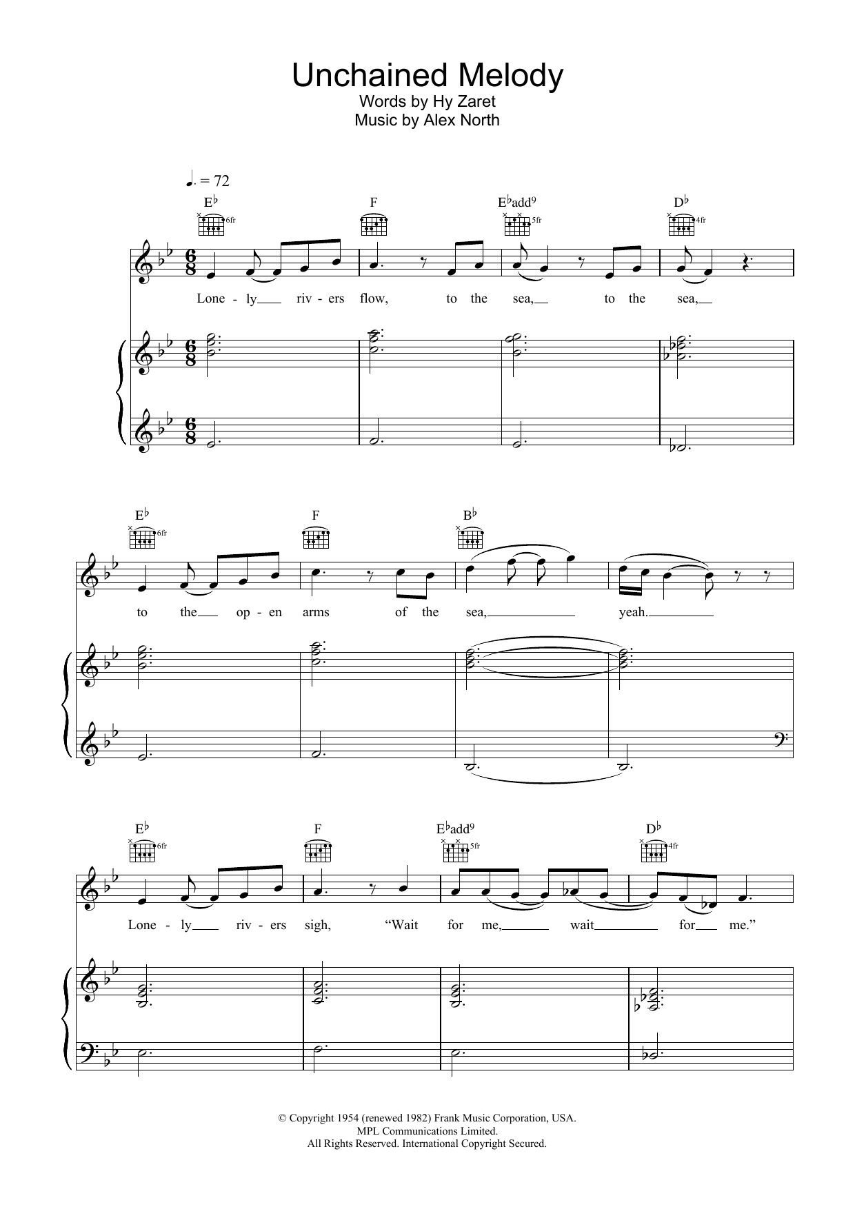 Gareth Gates Unchained Melody sheet music notes and chords arranged for Piano, Vocal & Guitar Chords