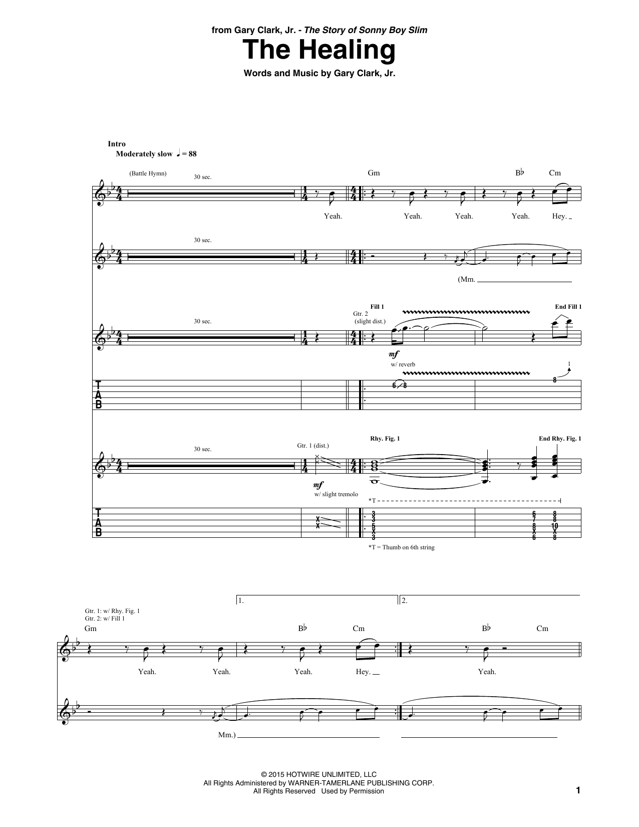 Gary Clark, Jr. The Healing sheet music notes and chords. Download Printable PDF.