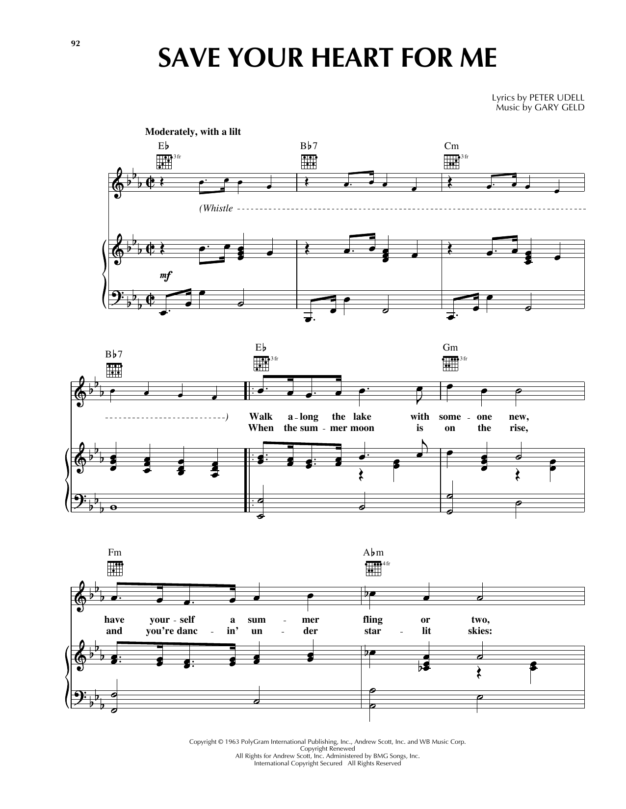 Learn to play Gary Lewis & The Playboys Save Your Heart For Me sheet music for Piano, Vocal & Guitar Chords (Right-Hand Melody) in minutes. Price: 7.8900$ Gary Lewis & The Playboys Save Your Heart For Me sheet music notes and chords arranged for Piano, Vocal & Guitar Chords (Right-Hand Melody)