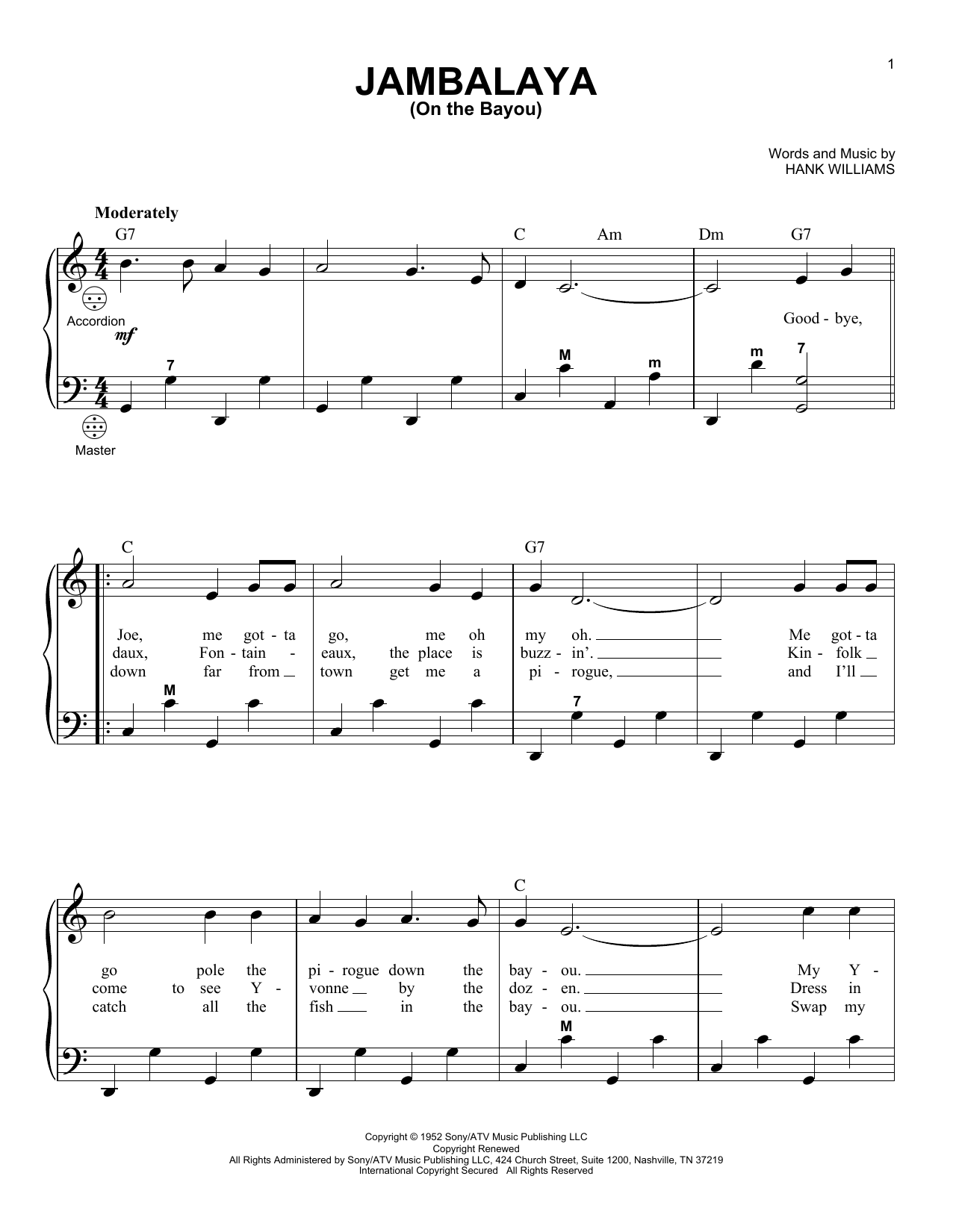 Gary Meisner Jambalaya (On The Bayou) sheet music notes and chords. Download Printable PDF.