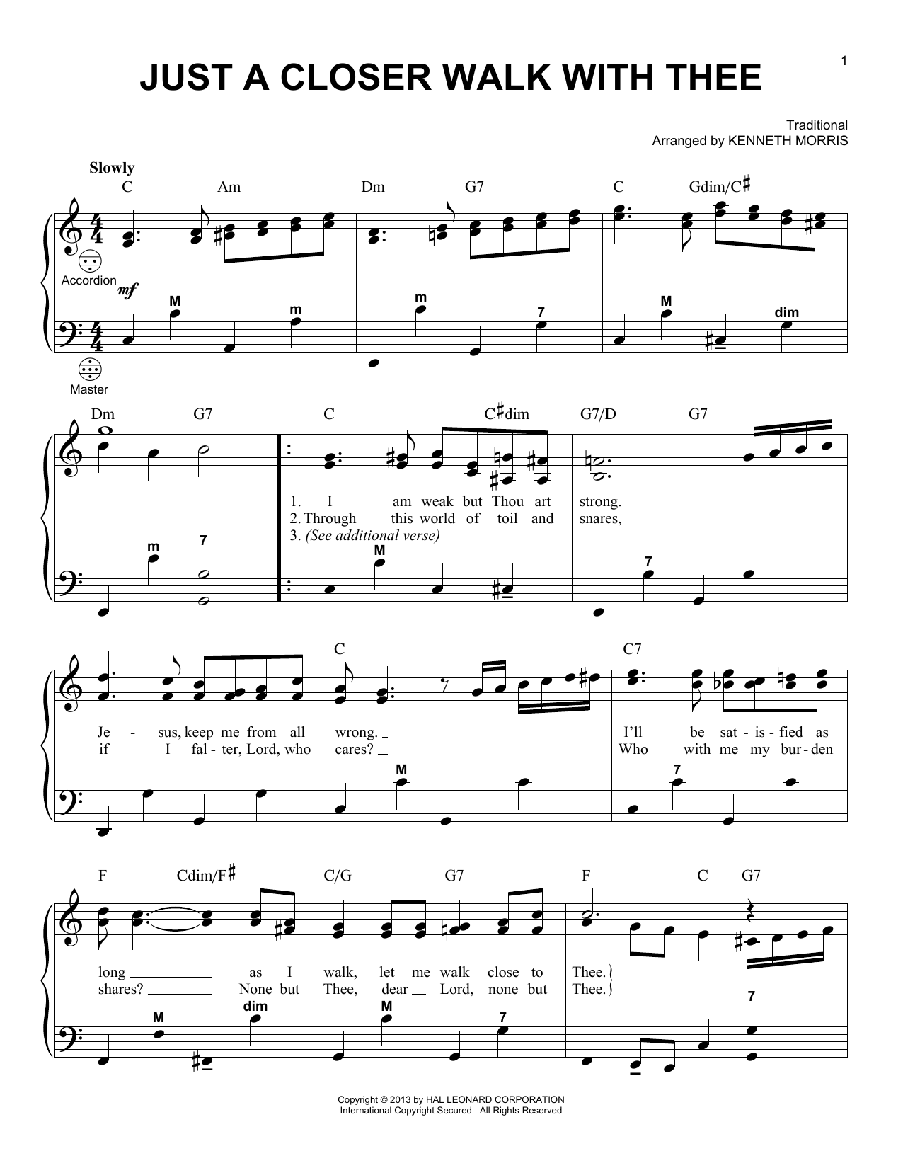 Gary Meisner Just A Closer Walk With Thee sheet music notes and chords. Download Printable PDF.