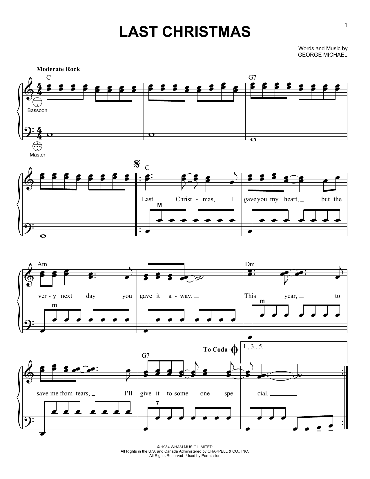 Gary Meisner Last Christmas sheet music notes and chords. Download Printable PDF.