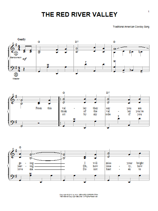 Gary Meisner The Red River Valley sheet music notes and chords. Download Printable PDF.