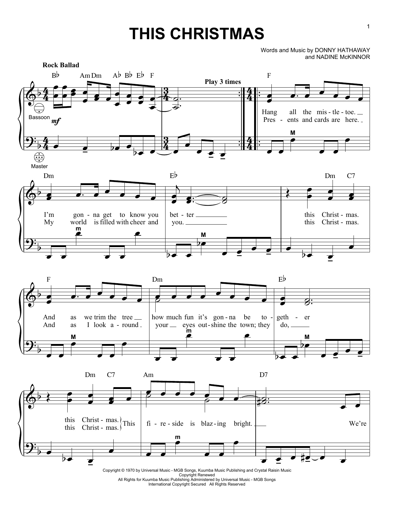 Learn to play Donny Hathaway This Christmas sheet music for Accordion in minutes. Price: 7.8900$ Donny Hathaway This Christmas sheet music notes and chords arranged for Accordion