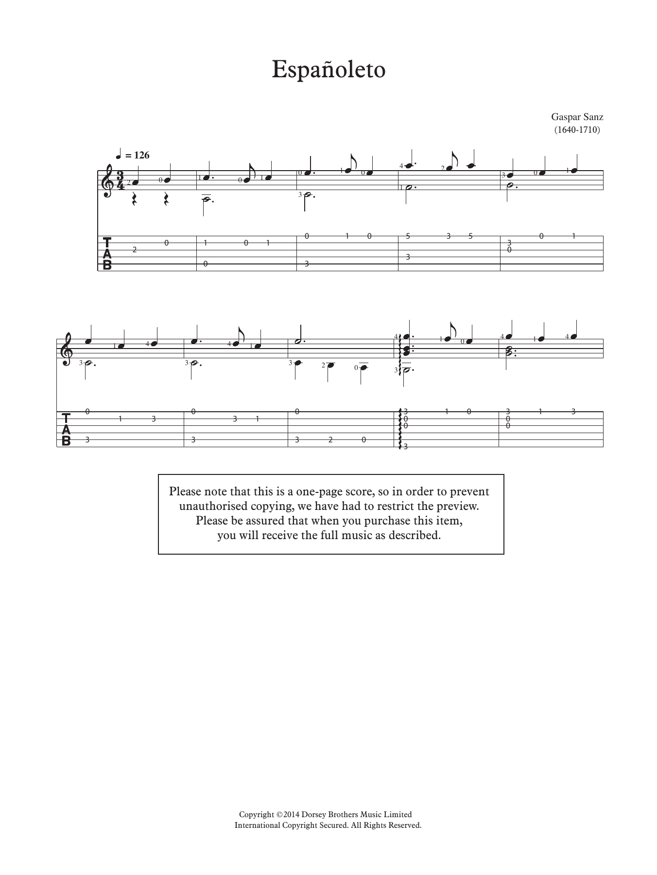 Gaspar Sanz Espanoleto sheet music notes and chords. Download Printable PDF.