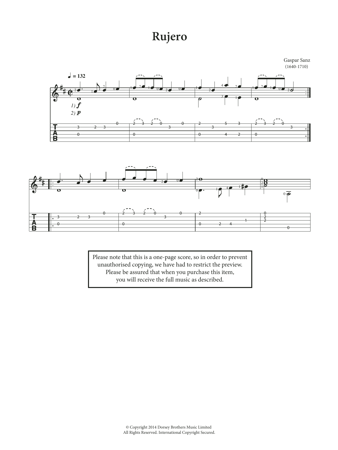 Gaspar Sanz Rujero sheet music notes and chords. Download Printable PDF.