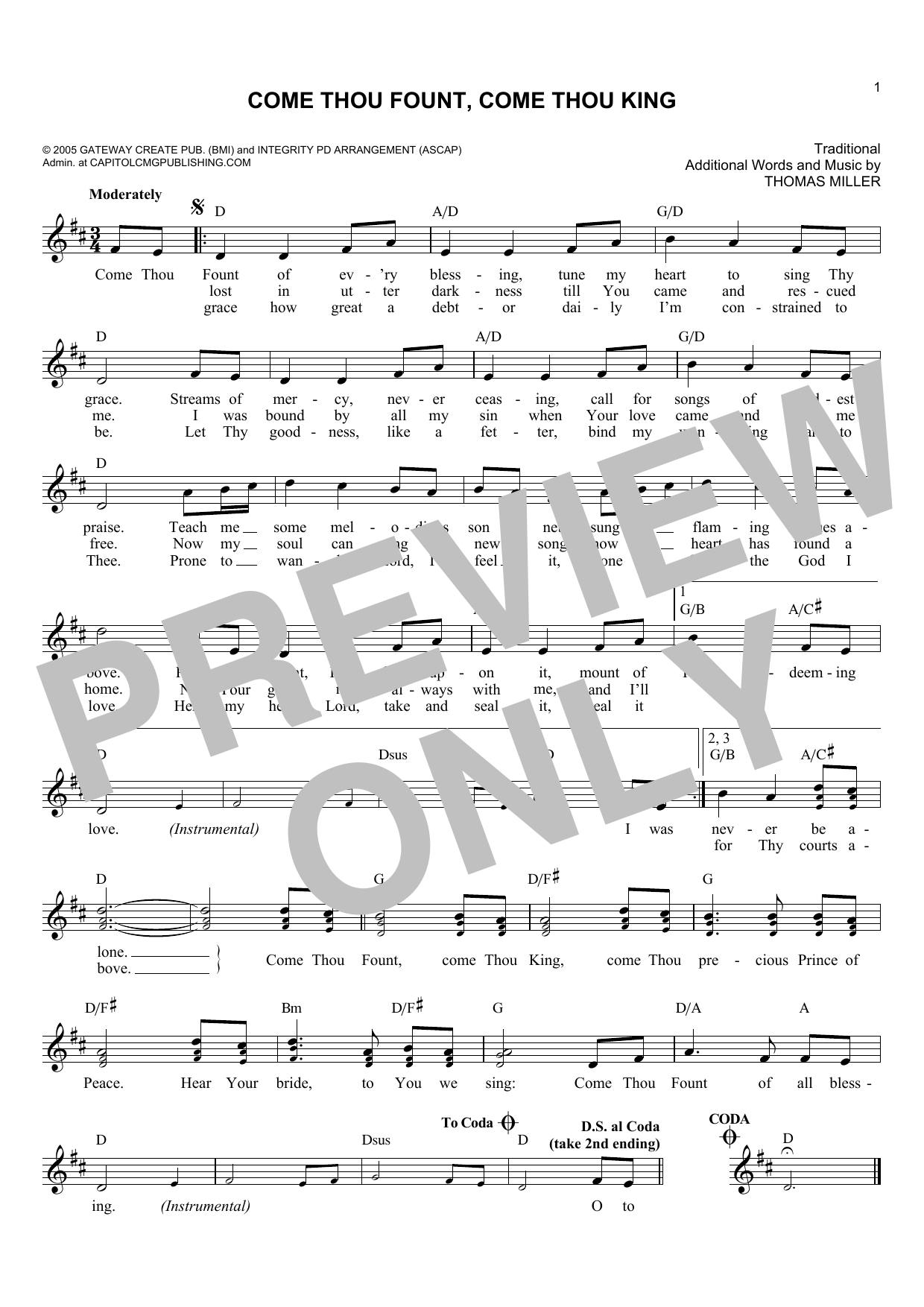 Gateway Worship Come Thou Fount, Come Thou King sheet music notes and chords. Download Printable PDF.