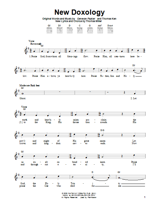 Genevan Psalter New Doxology sheet music notes and chords. Download Printable PDF.