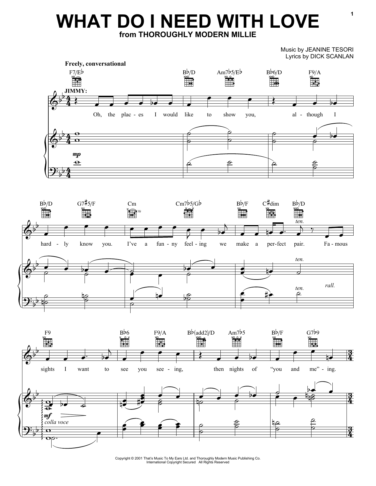 Gavin Creel What Do I Need With Love (from Thoroughly Modern Millie) sheet music notes and chords. Download Printable PDF.