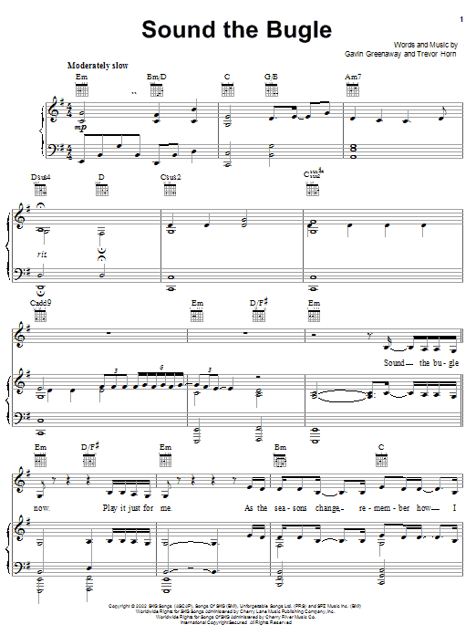 Gavin Greenaway Sound The Bugle sheet music notes and chords. Download Printable PDF.