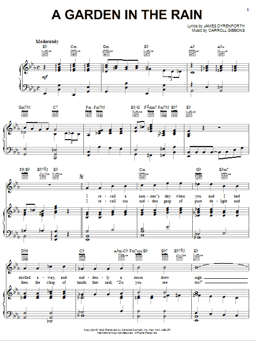 Learn to play Gene Austin A Garden In The Rain sheet music for Piano, Vocal & Guitar Chords (Right-Hand Melody) in minutes. Price: 7.8900$ Gene Austin A Garden In The Rain sheet music notes and chords arranged for Piano, Vocal & Guitar Chords (Right-Hand Melody)