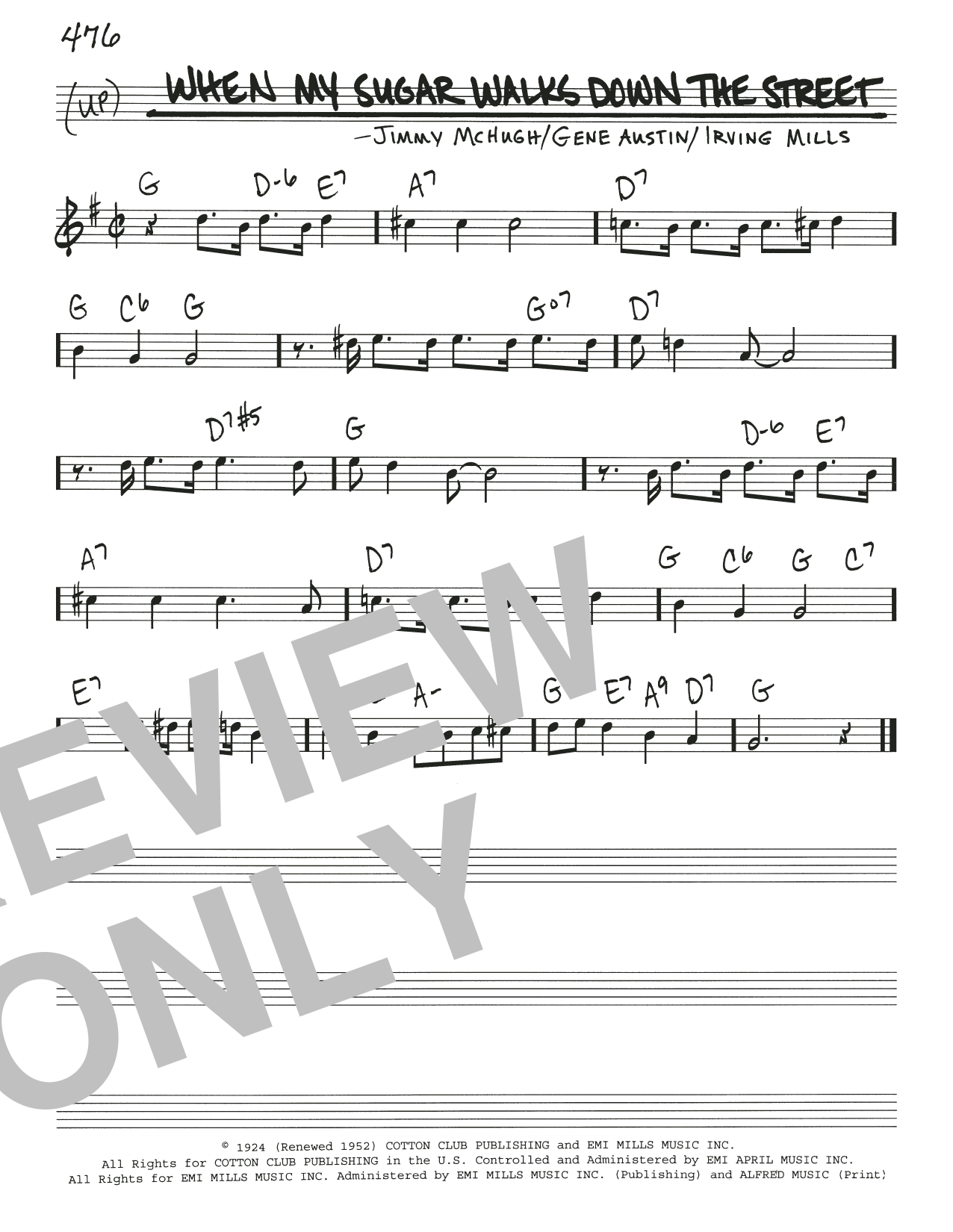 Learn to play Gene Austin When My Sugar Walks Down The Street sheet music for Real Book – Melody & Chords in minutes. Price: 5.9900$ Gene Austin When My Sugar Walks Down The Street sheet music notes and chords arranged for Real Book – Melody & Chords