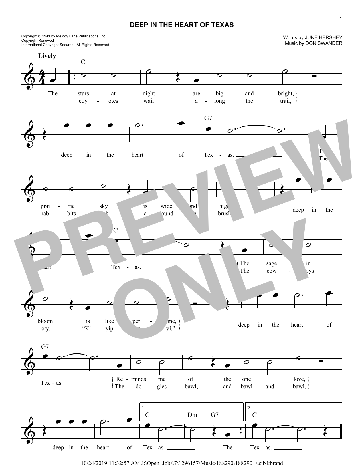 Learn to play Gene Autry Deep In The Heart Of Texas sheet music for Easy Lead Sheet / Fake Book in minutes. Price: 5.9900$ Gene Autry Deep In The Heart Of Texas sheet music notes and chords arranged for Easy Lead Sheet / Fake Book
