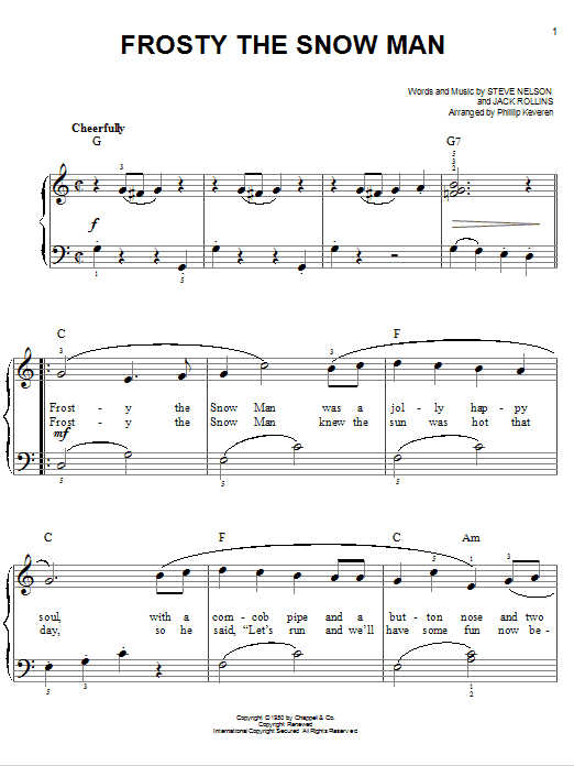 Gene Autry Frosty The Snowman sheet music notes and chords. Download Printable PDF.