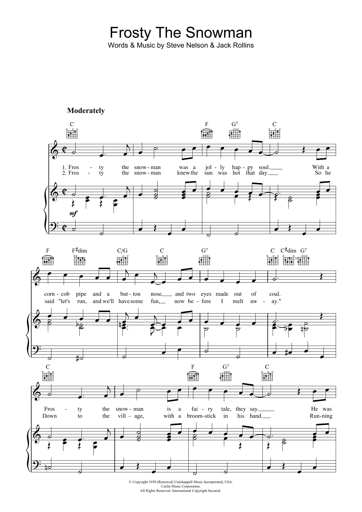 The Ronettes Frosty The Snowman sheet music notes and chords. Download Printable PDF.