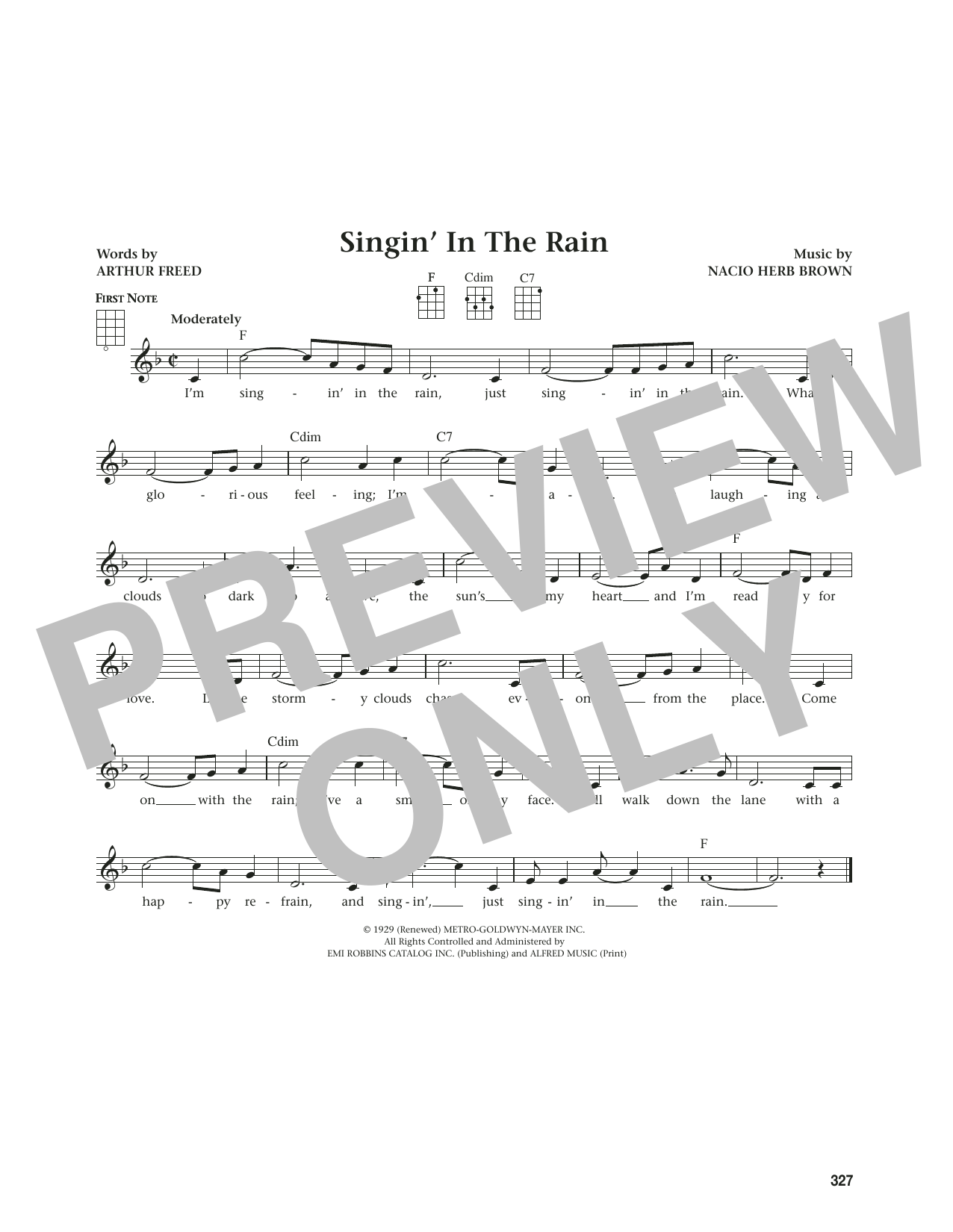 Gene Kelly Singin' In The Rain (from The Daily Ukulele) (arr. Jim Beloff) sheet music notes and chords. Download Printable PDF.