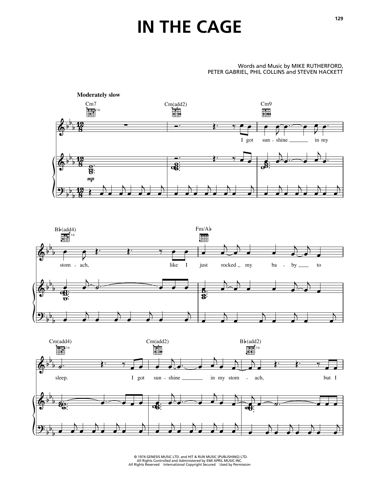 Genesis In The Cage sheet music notes and chords. Download Printable PDF.