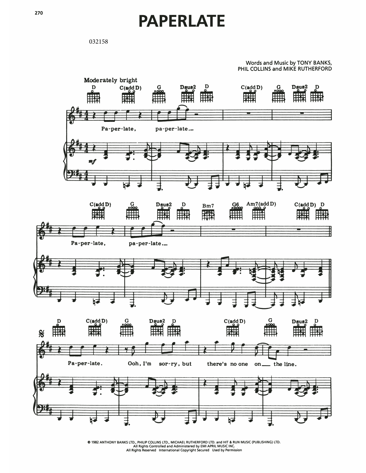 Genesis Paperlate sheet music notes and chords. Download Printable PDF.