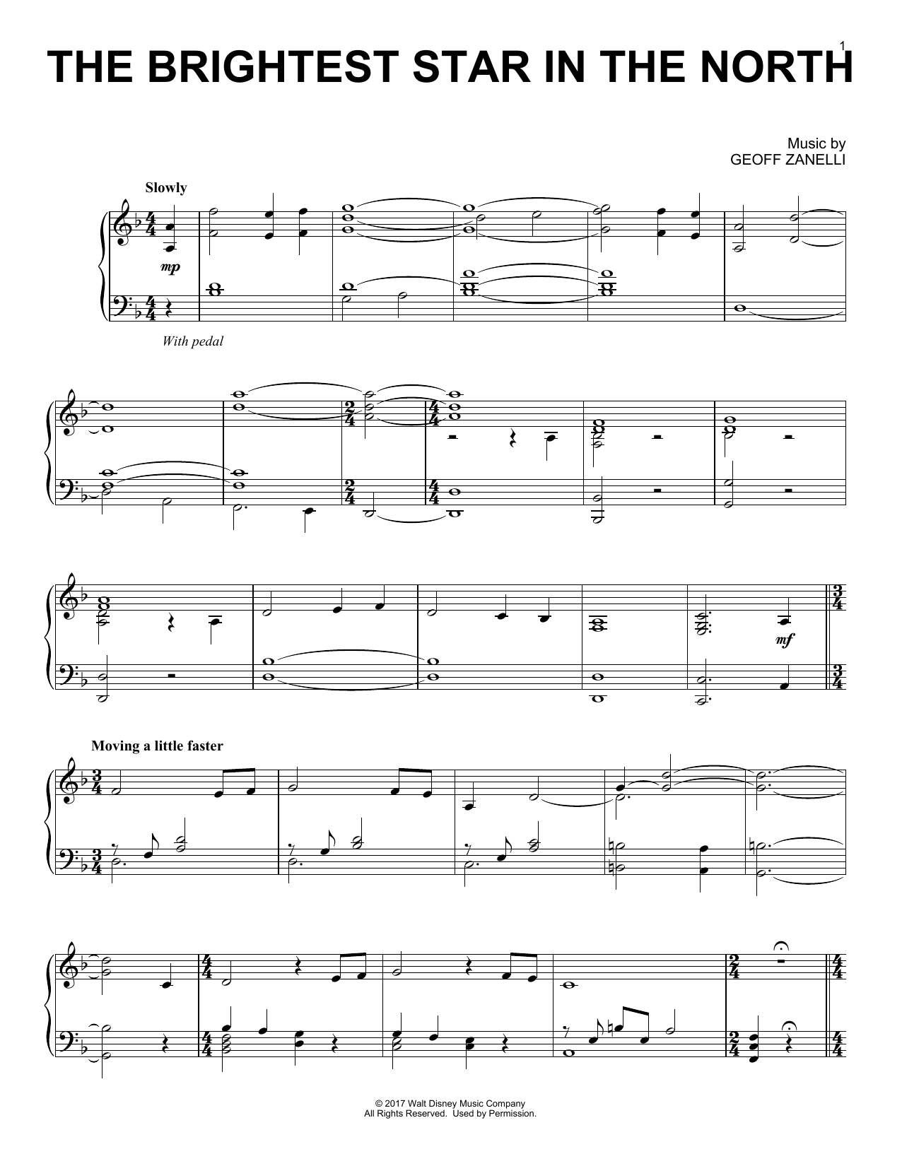 Learn to play Geoff Zanelli The Brightest Star In The North sheet music for Piano Solo in minutes. Price: 7.8900$ Geoff Zanelli The Brightest Star In The North sheet music notes and chords arranged for Piano Solo