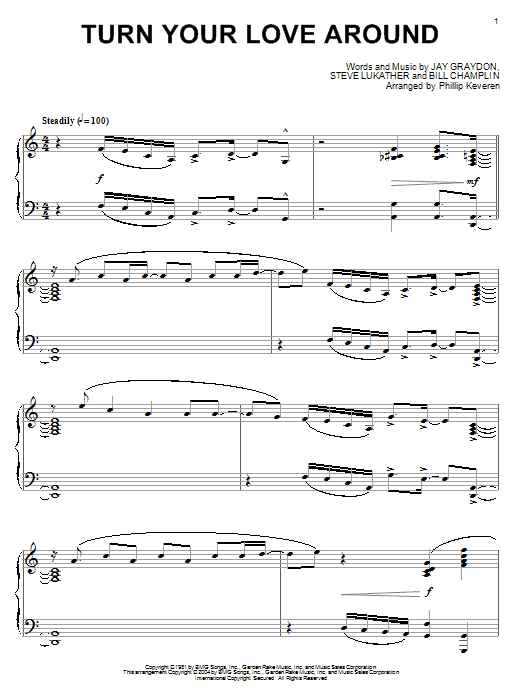 George Benson Turn Your Love Around sheet music notes and chords. Download Printable PDF.