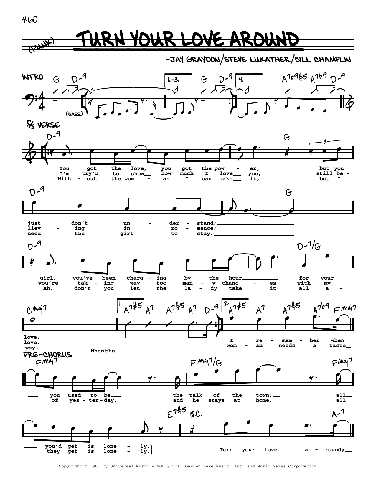 George Benson Turn Your Love Around sheet music notes and chords. Download Printable PDF.