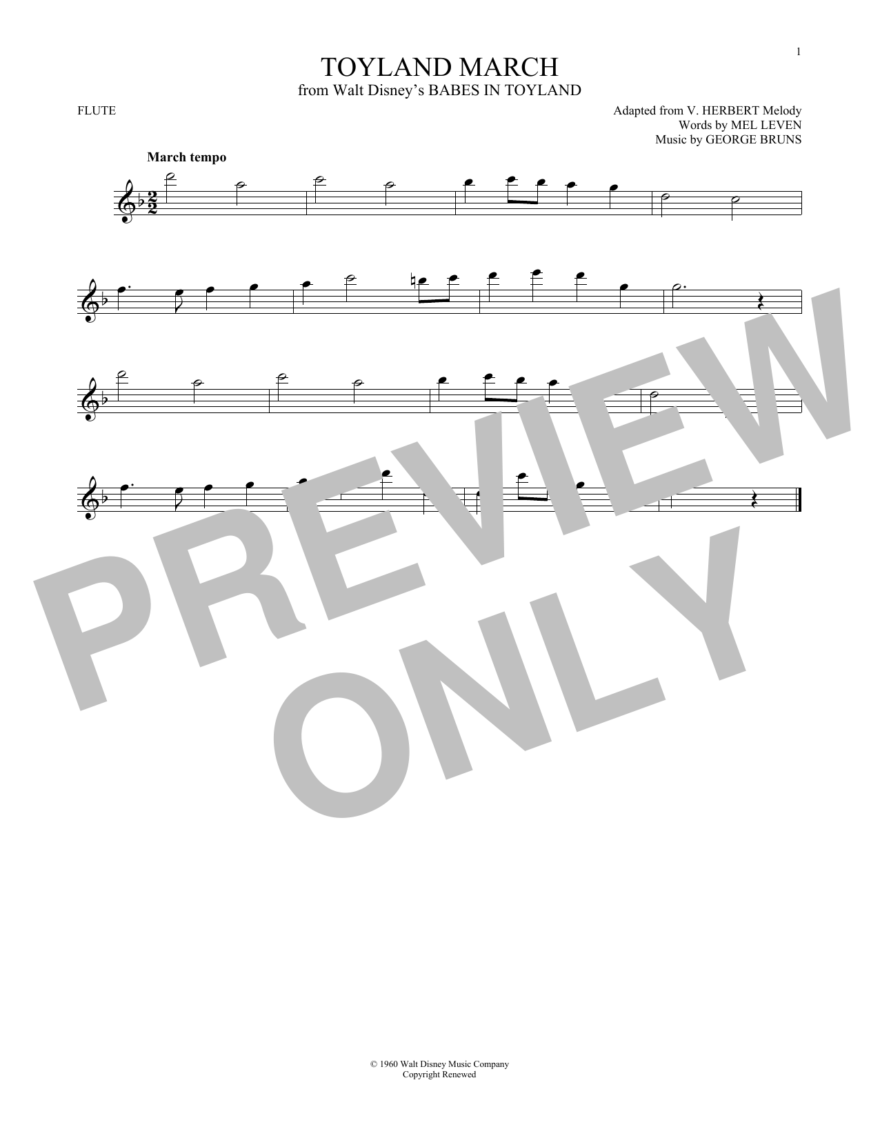 Mel Leven Toyland March sheet music notes and chords. Download Printable PDF.