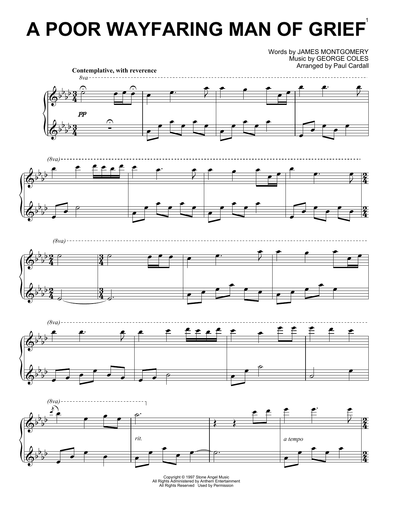 Learn to play George Coles A Poor Wayfaring Man Of Grief (arr. Paul Cardall) sheet music for Piano Solo in minutes. Price: 7.8900$ George Coles A Poor Wayfaring Man Of Grief (arr. Paul Cardall) sheet music notes and chords arranged for Piano Solo