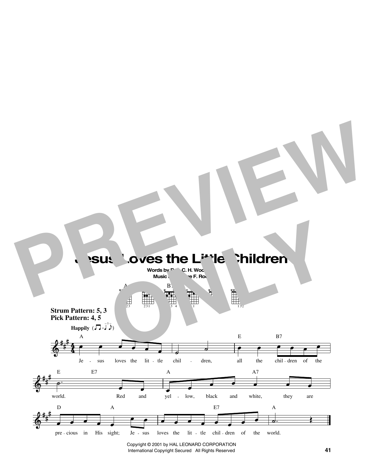 George F. Root Jesus Loves The Little Children sheet music notes and chords. Download Printable PDF.