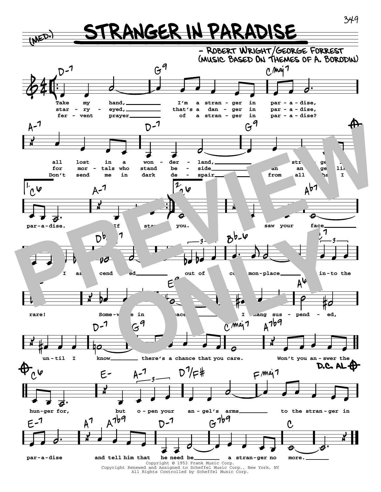 George Forrest Stranger In Paradise (Low Voice) sheet music notes and chords. Download Printable PDF.