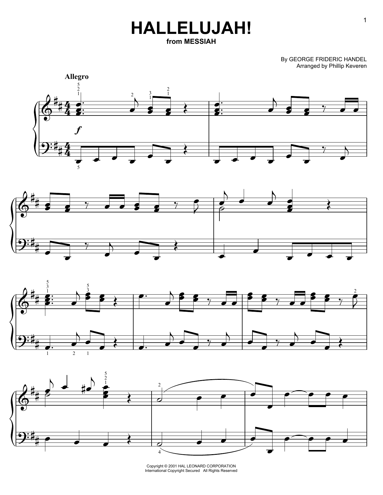 George Frideric Handel Hallelujah Chorus sheet music notes and chords. Download Printable PDF.