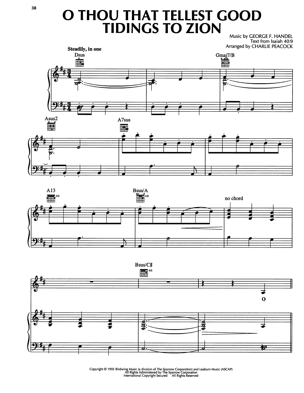 Learn to play George Frideric Handel O Thou That Tellest Good Tidings To Zion sheet music for Piano, Vocal & Guitar Chords (Right-Hand Melody) in minutes. Price: 7.8900$ George Frideric Handel O Thou That Tellest Good Tidings To Zion sheet music notes and chords arranged for Piano, Vocal & Guitar Chords (Right-Hand Melody)
