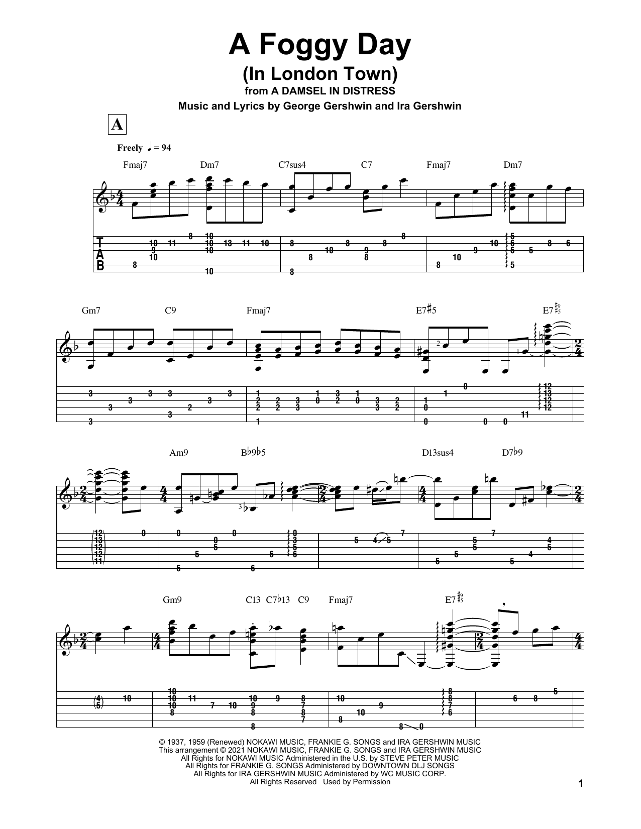 George Gershwin A Foggy Day (In London Town) (arr. Matt Otten) sheet music notes and chords. Download Printable PDF.