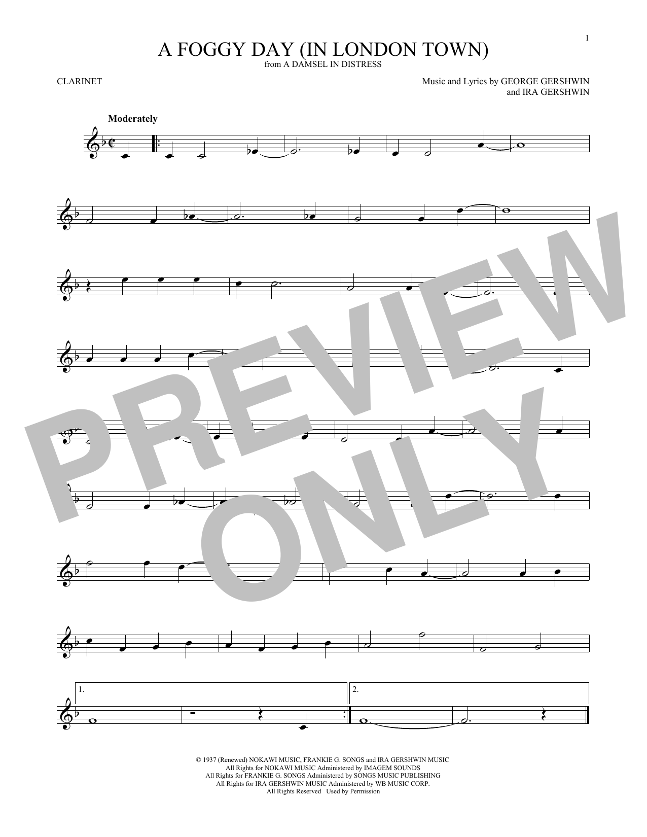 George Gershwin A Foggy Day (In London Town) sheet music notes and chords. Download Printable PDF.