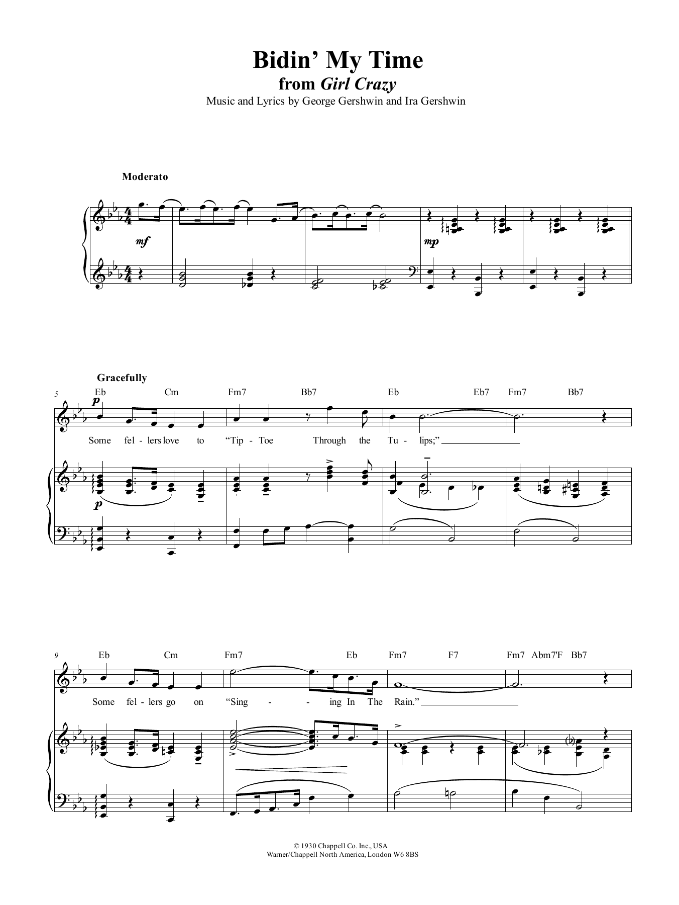 George Gershwin Bidin' My Time sheet music notes and chords. Download Printable PDF.