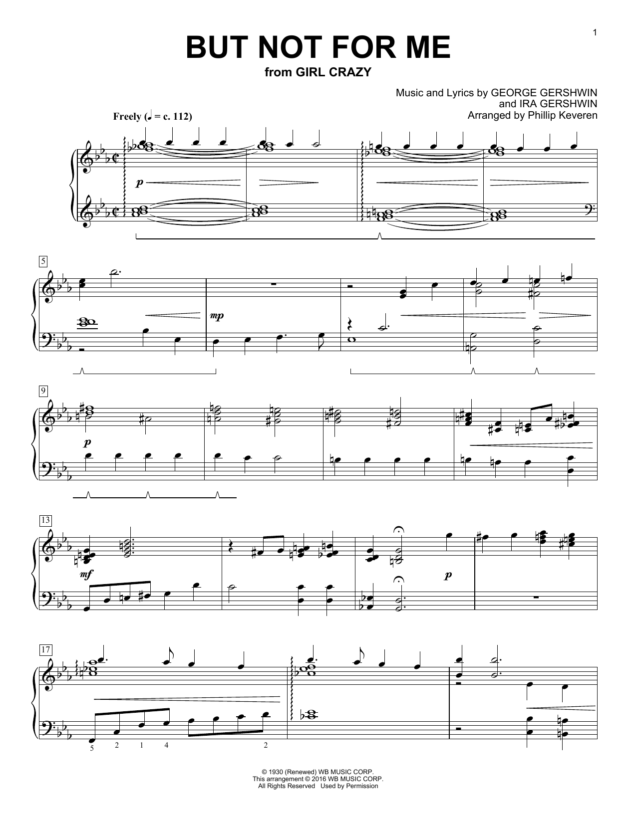 Phillip Keveren But Not For Me sheet music notes and chords. Download Printable PDF.