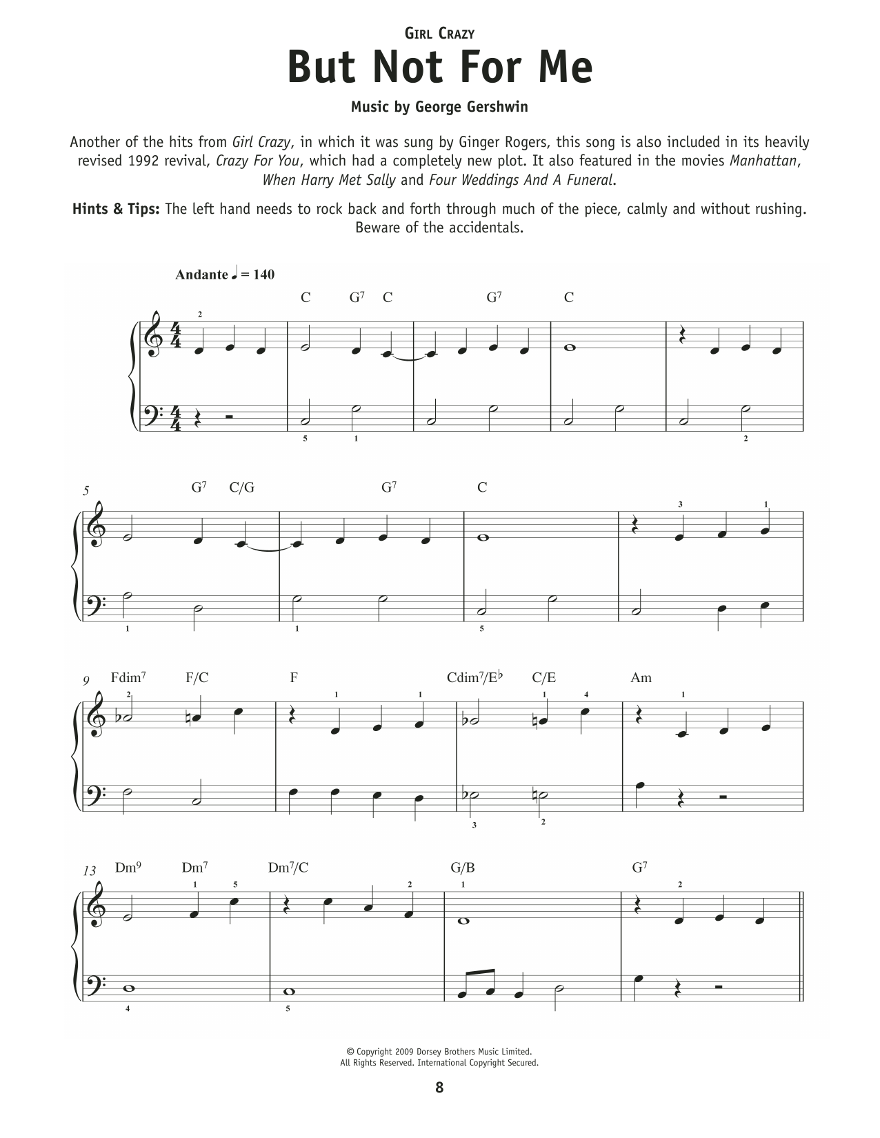 George Gershwin But Not For Me (from Girl Crazy) sheet music notes and chords. Download Printable PDF.