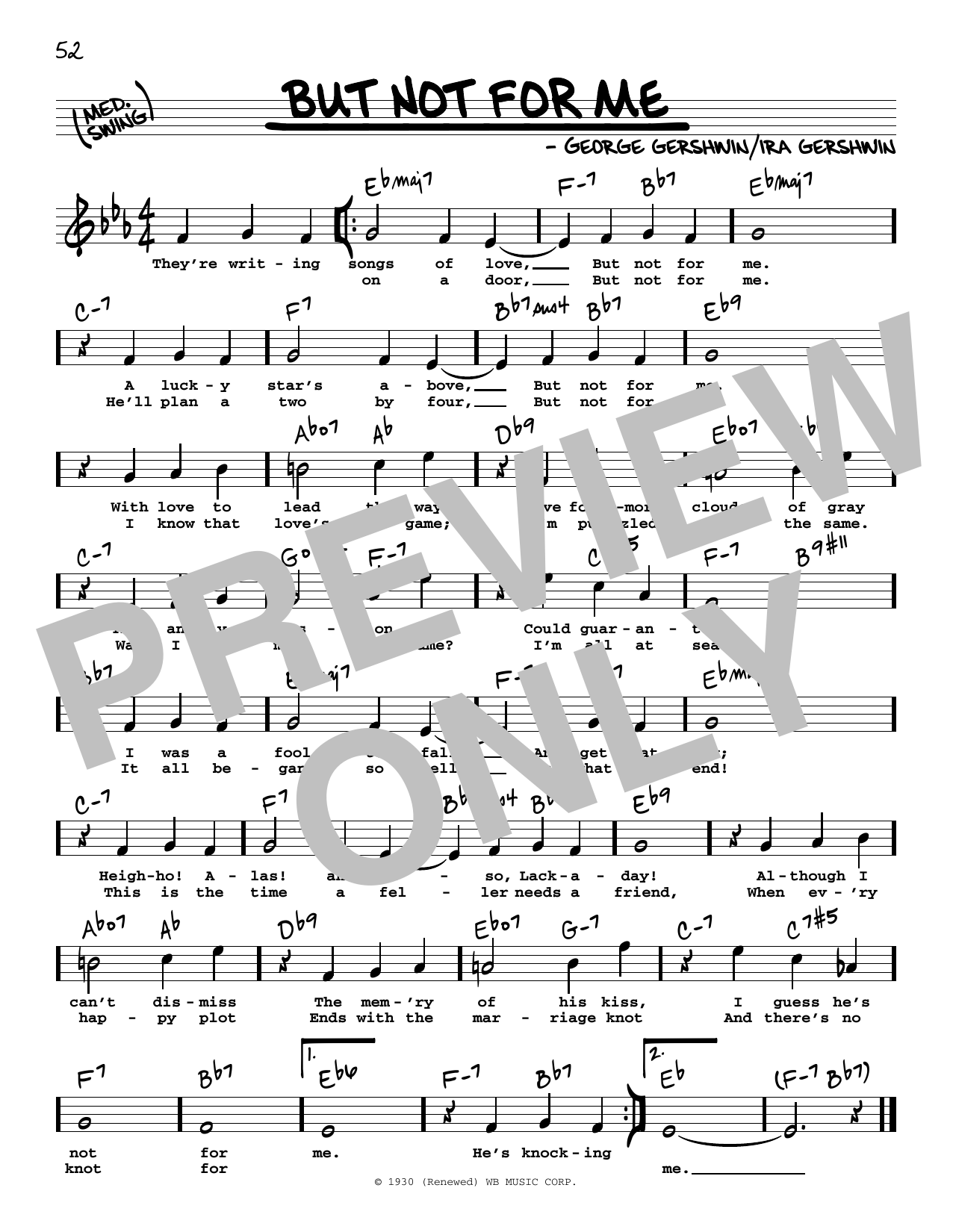 George Gershwin But Not For Me (High Voice) sheet music notes and chords. Download Printable PDF.