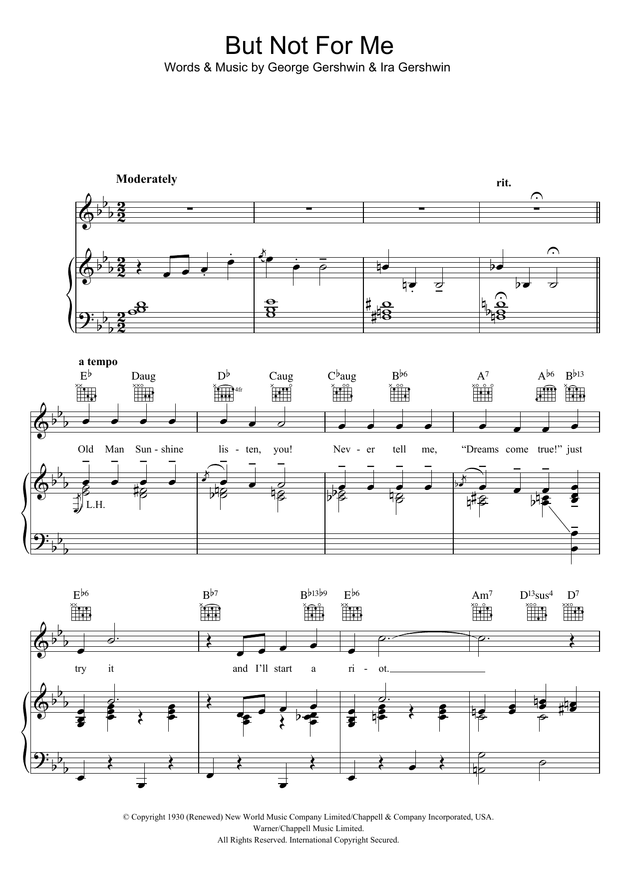 George Gershwin But Not For Me sheet music notes and chords. Download Printable PDF.