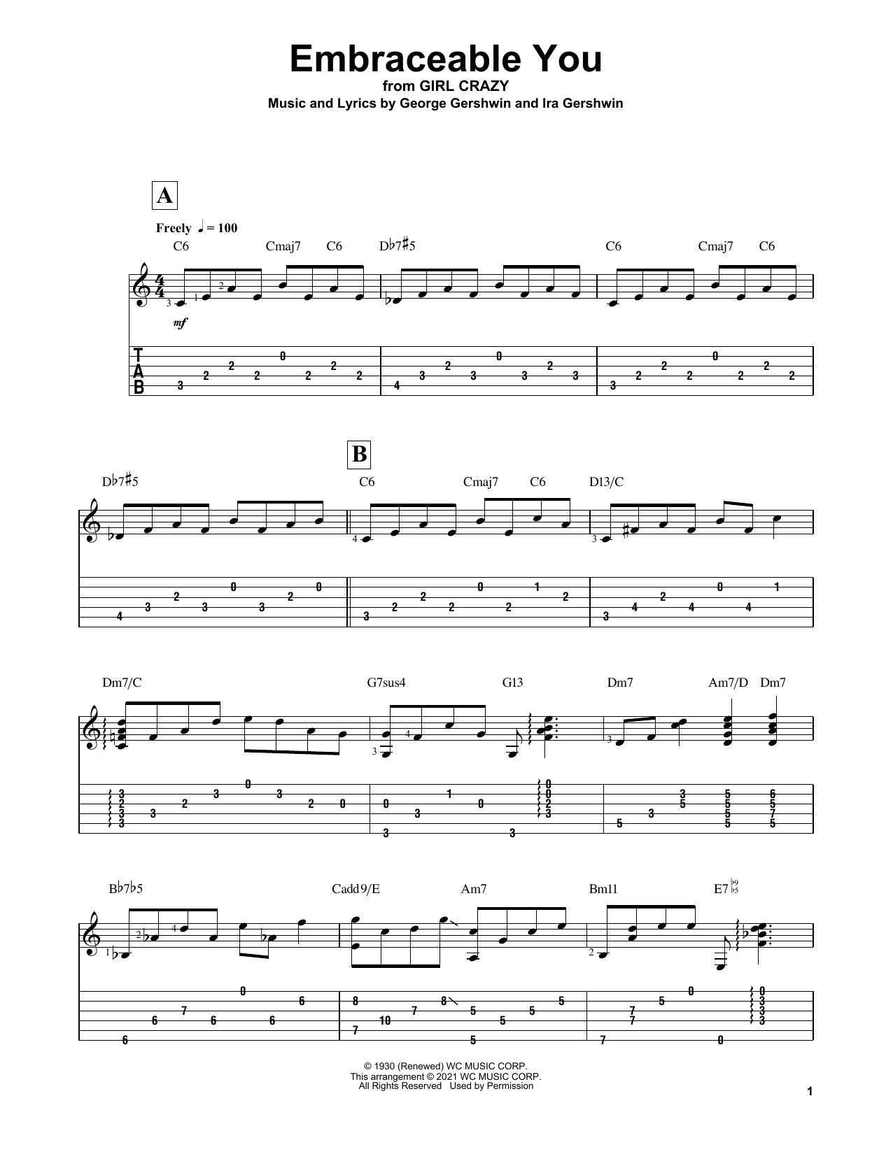 George Gershwin Embraceable You (arr. Matt Otten) sheet music notes and chords. Download Printable PDF.