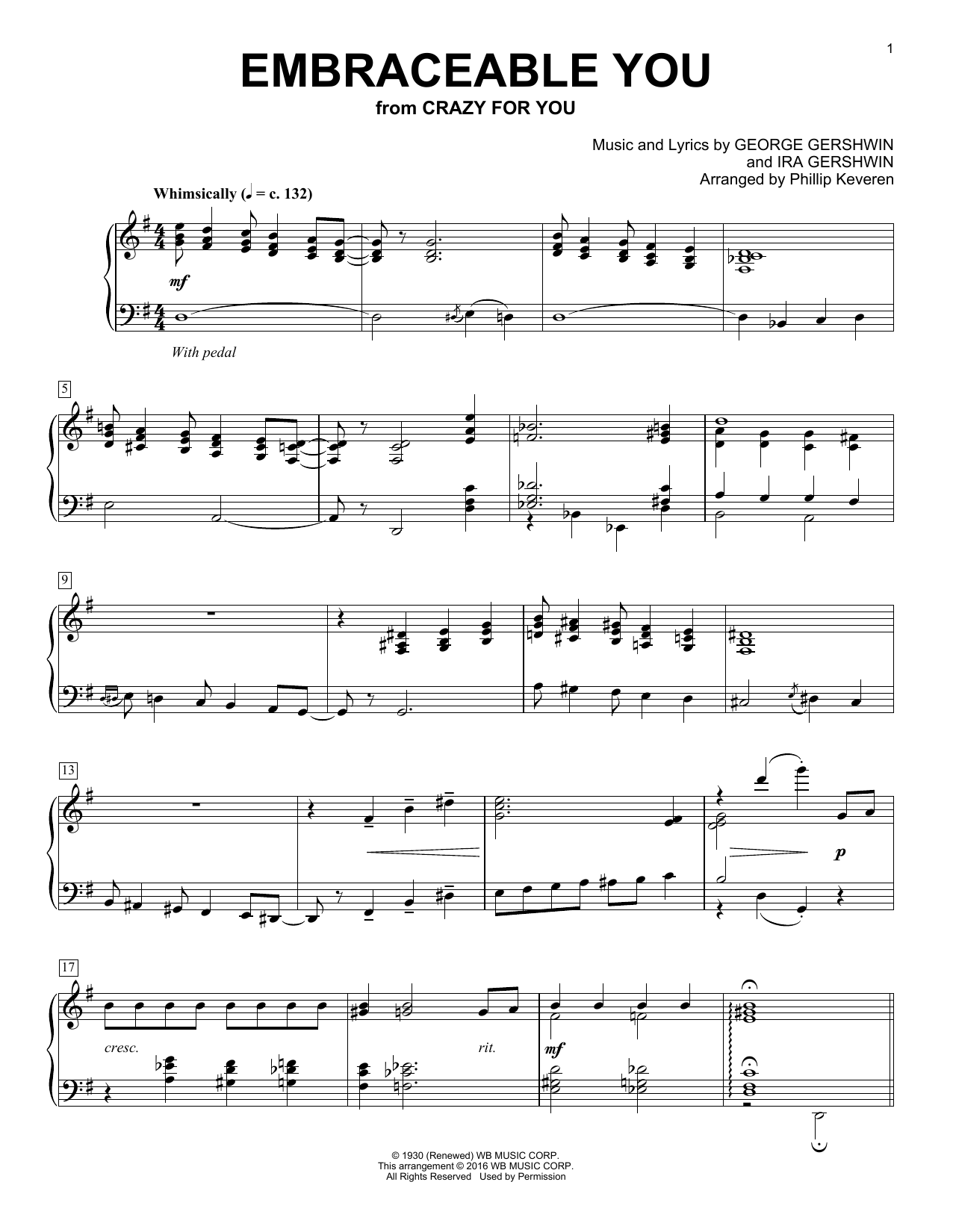 Phillip Keveren Embraceable You sheet music notes and chords. Download Printable PDF.