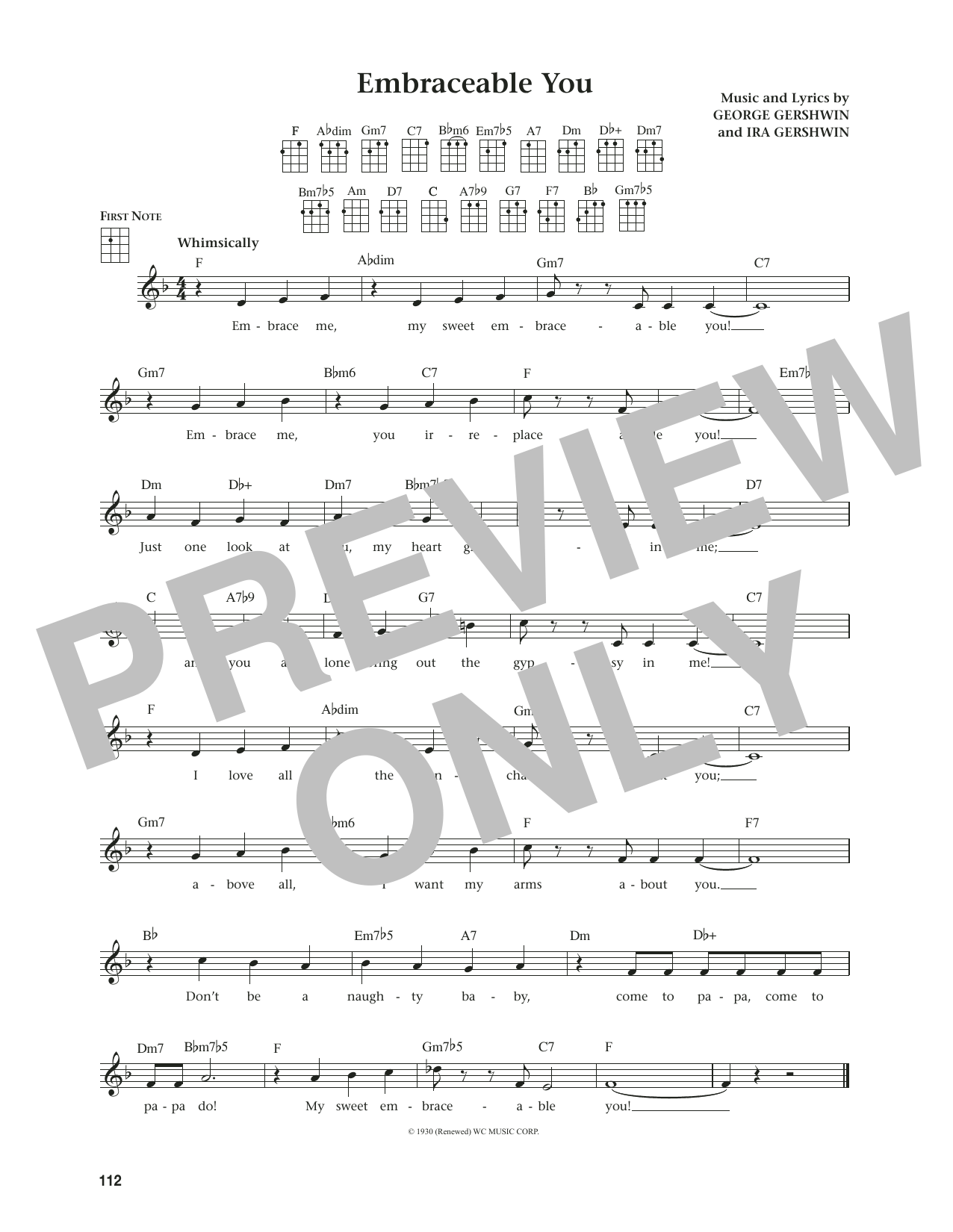 George Gershwin Embraceable You (from The Daily Ukulele) (arr. Jim Beloff) sheet music notes and chords. Download Printable PDF.