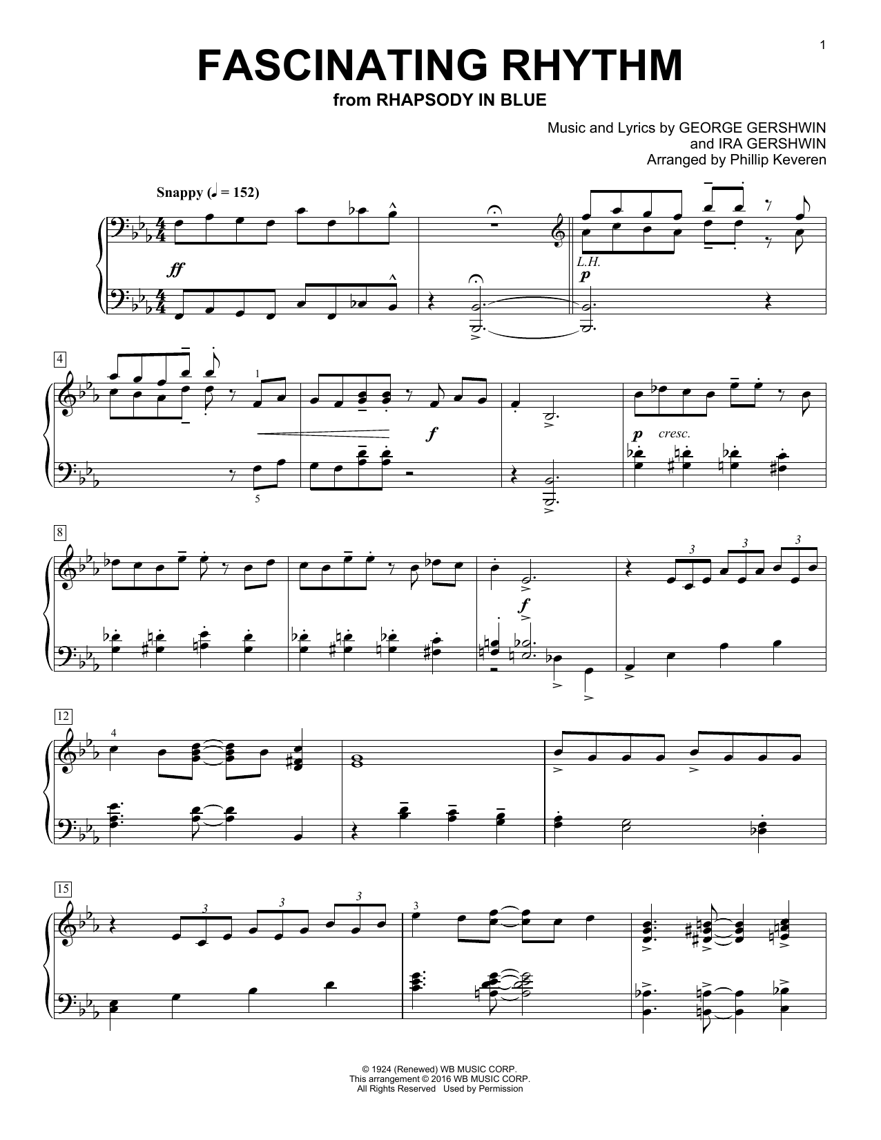 Phillip Keveren Fascinating Rhythm sheet music notes and chords arranged for Piano Solo