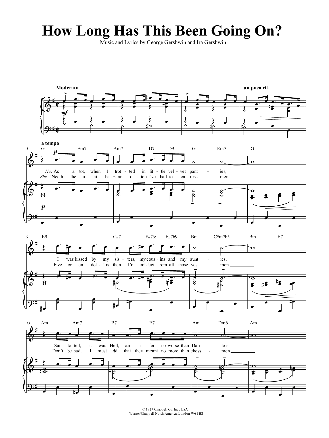 George Gershwin How Long Has This Been Going On? sheet music notes and chords. Download Printable PDF.