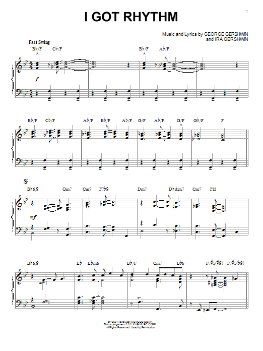 George Gershwin I Got Rhythm [Jazz version] (arr. Brent Edstrom) sheet music notes and chords. Download Printable PDF.