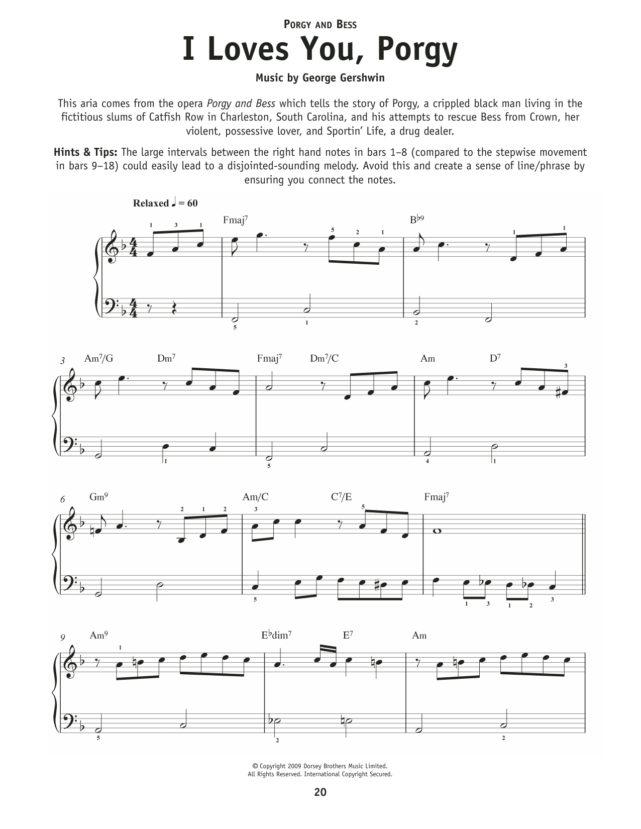 George Gershwin I Loves You, Porgy (from Porgy and Bess) sheet music notes and chords. Download Printable PDF.